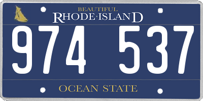 RI license plate 974537