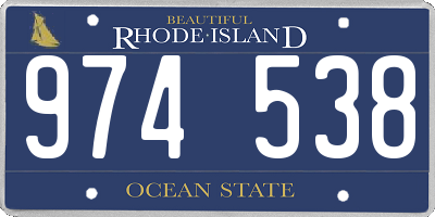 RI license plate 974538