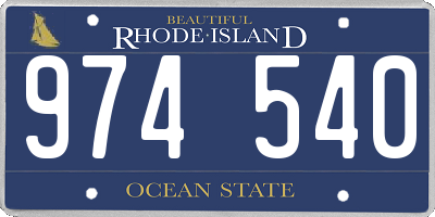 RI license plate 974540