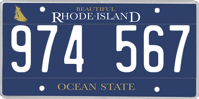 RI license plate 974567