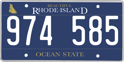 RI license plate 974585