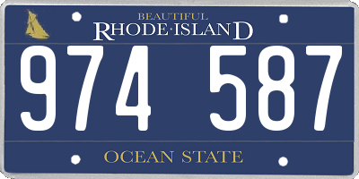 RI license plate 974587