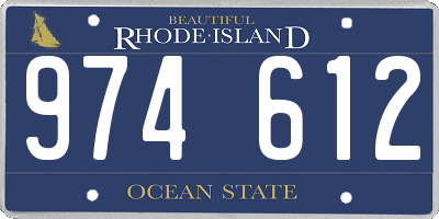 RI license plate 974612