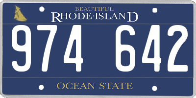 RI license plate 974642