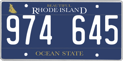 RI license plate 974645