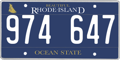 RI license plate 974647