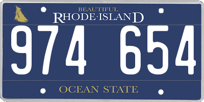 RI license plate 974654