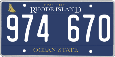 RI license plate 974670