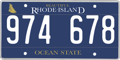 RI license plate 974678