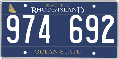 RI license plate 974692