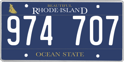 RI license plate 974707