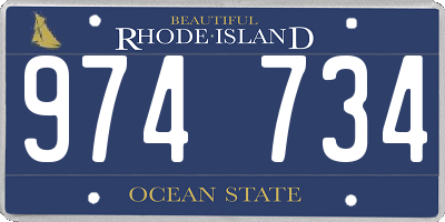 RI license plate 974734