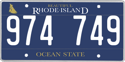 RI license plate 974749