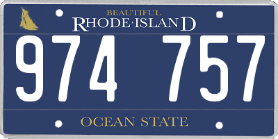 RI license plate 974757