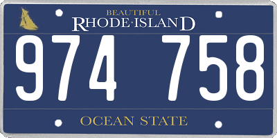 RI license plate 974758
