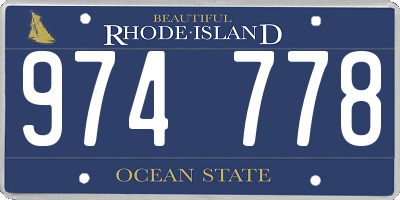 RI license plate 974778