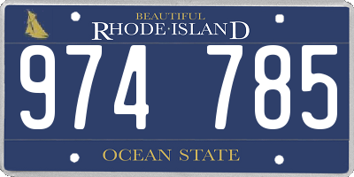 RI license plate 974785