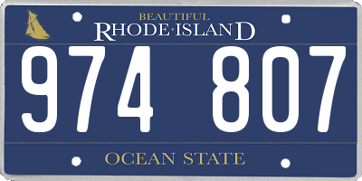 RI license plate 974807