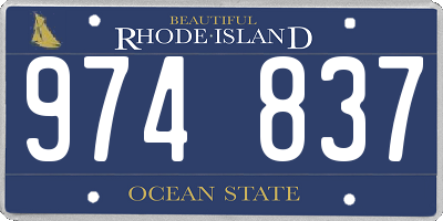 RI license plate 974837