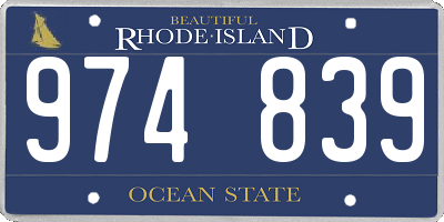 RI license plate 974839