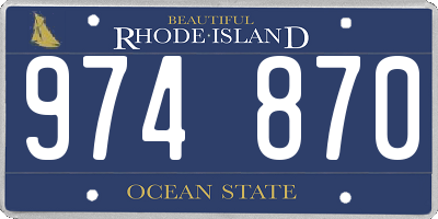 RI license plate 974870