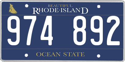 RI license plate 974892