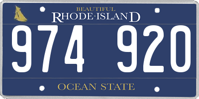 RI license plate 974920