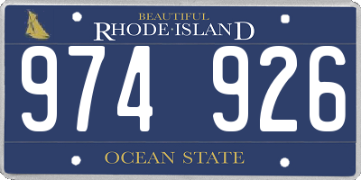 RI license plate 974926
