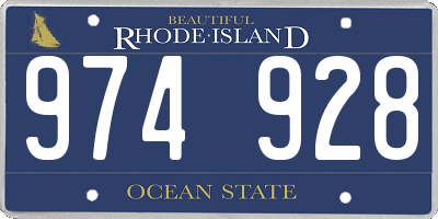 RI license plate 974928