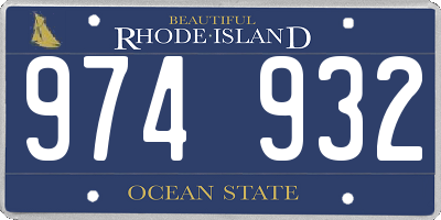 RI license plate 974932