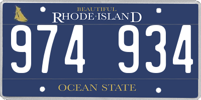 RI license plate 974934