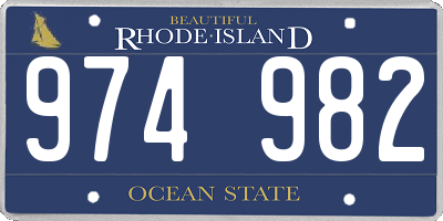 RI license plate 974982