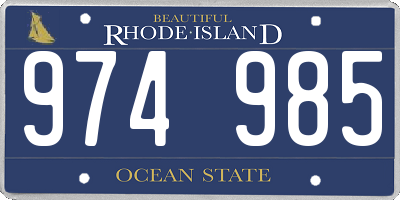 RI license plate 974985