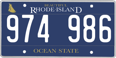 RI license plate 974986