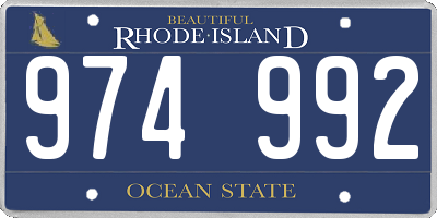 RI license plate 974992