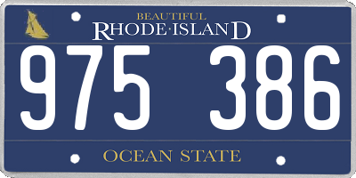 RI license plate 975386
