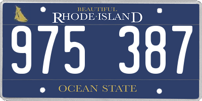 RI license plate 975387