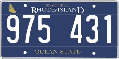 RI license plate 975431