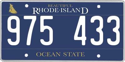 RI license plate 975433
