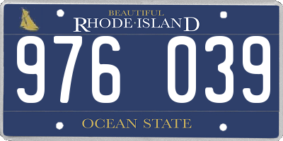 RI license plate 976039