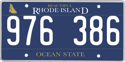 RI license plate 976386