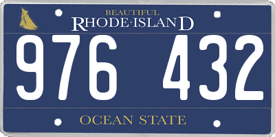 RI license plate 976432