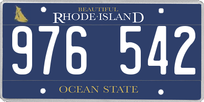 RI license plate 976542