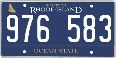 RI license plate 976583
