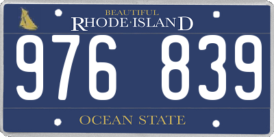 RI license plate 976839
