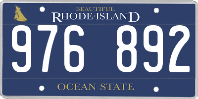 RI license plate 976892