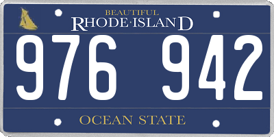 RI license plate 976942