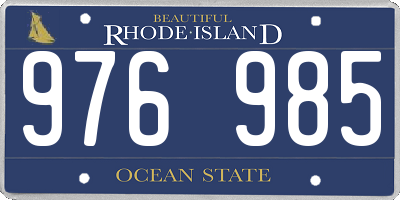 RI license plate 976985