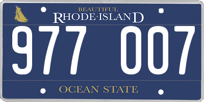 RI license plate 977007