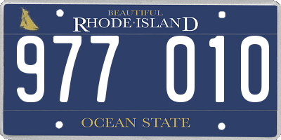 RI license plate 977010